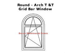 Round - Arch T & T Grid Bar Window