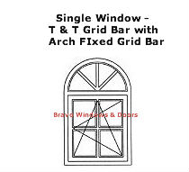 Single Window - T & T Gird Bar With Arch Fixed with Grid Bar