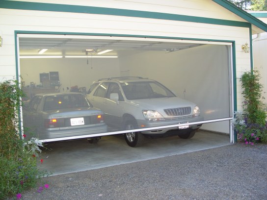 Manual Screen Retractable for Dual Garage Door